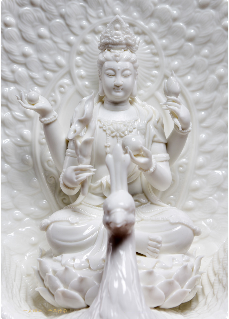 Yutang dai of the masters of dehua white porcelain Lin Jiansheng mother Buddha/peacock king Ming Ming wang bodhisattva D03-145