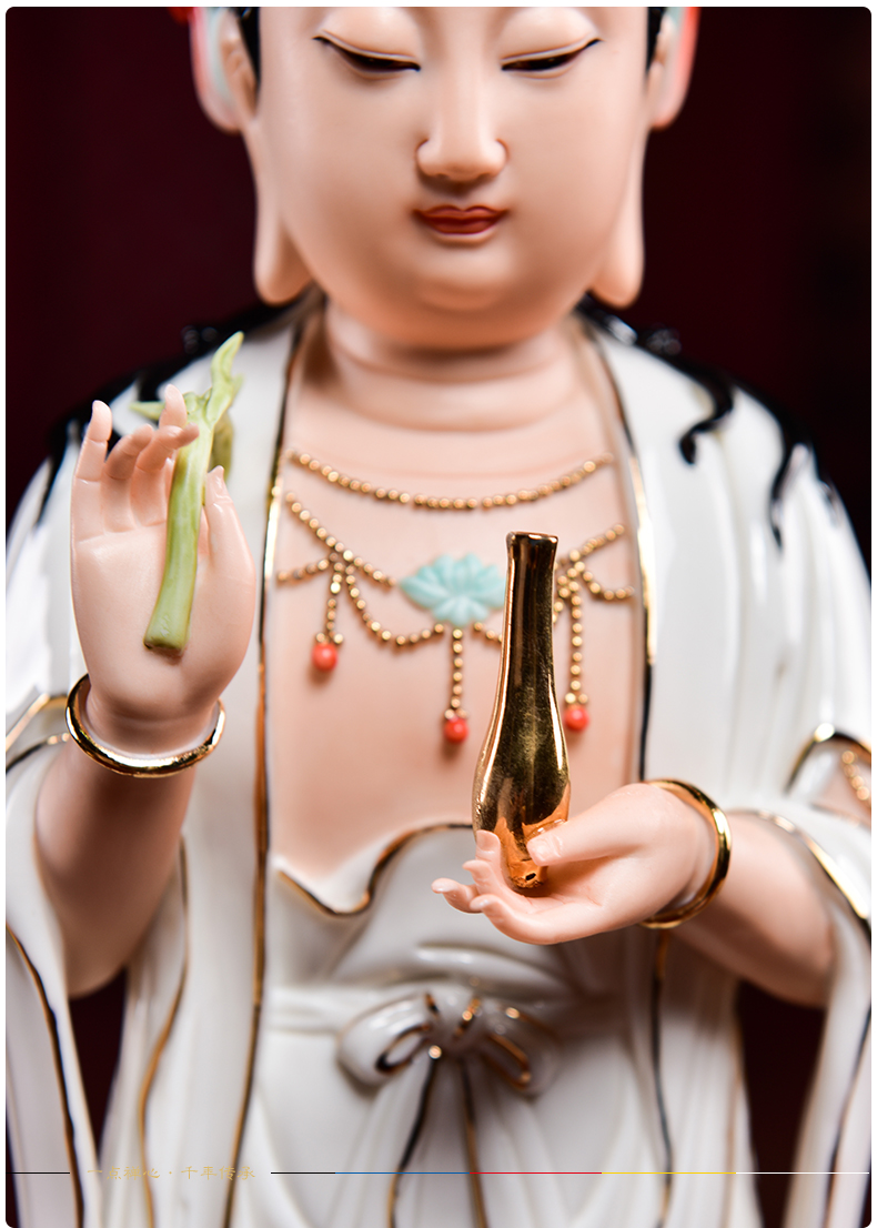 Yutang dai ceramic 16 inches west three holy Buddha household craft ornaments furnishing articles/D27-108