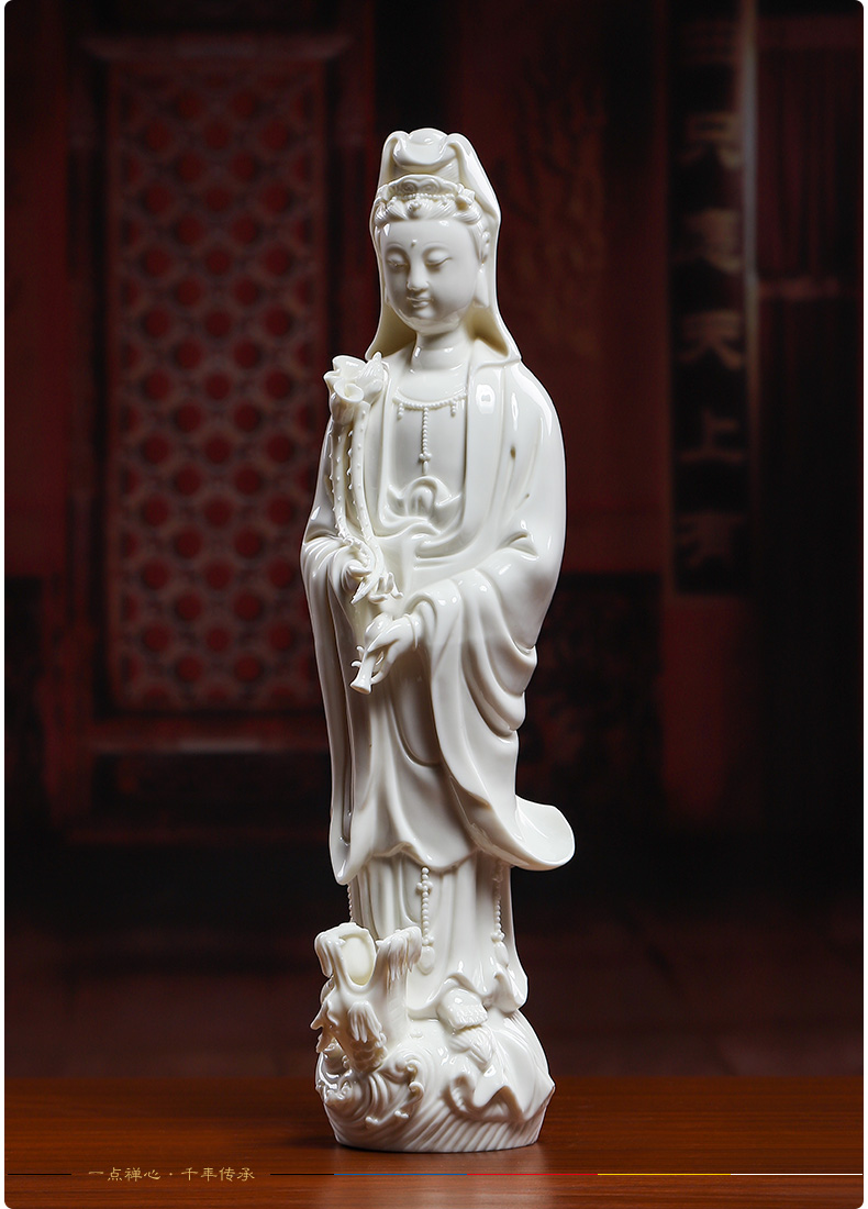 Yutang dai dehua white porcelain ceramics drip guanyin Buddha in the south China sea guanyin bodhisattva Buddha home furnishing articles