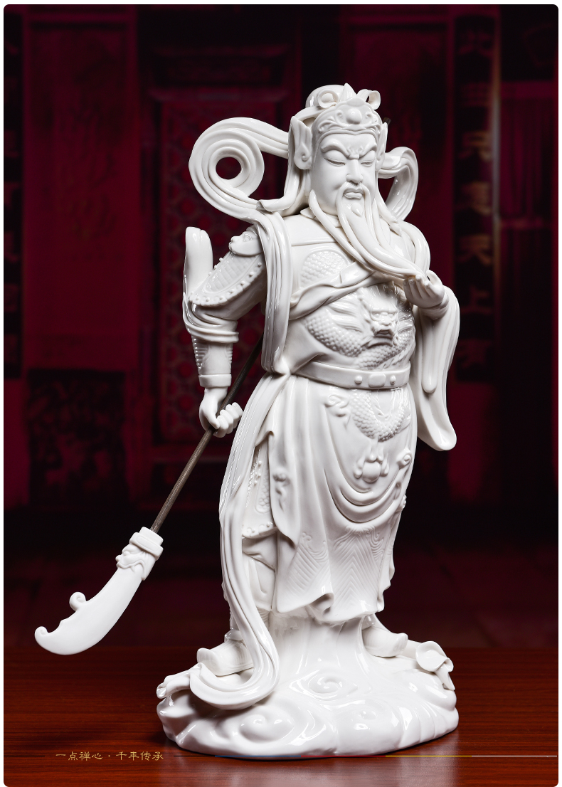 Yutang dai dehua white porcelain duke guan WeiTuo furnishing articles of Buddha dharma yoga blue WeiTuo a bodhisattva/D18-58