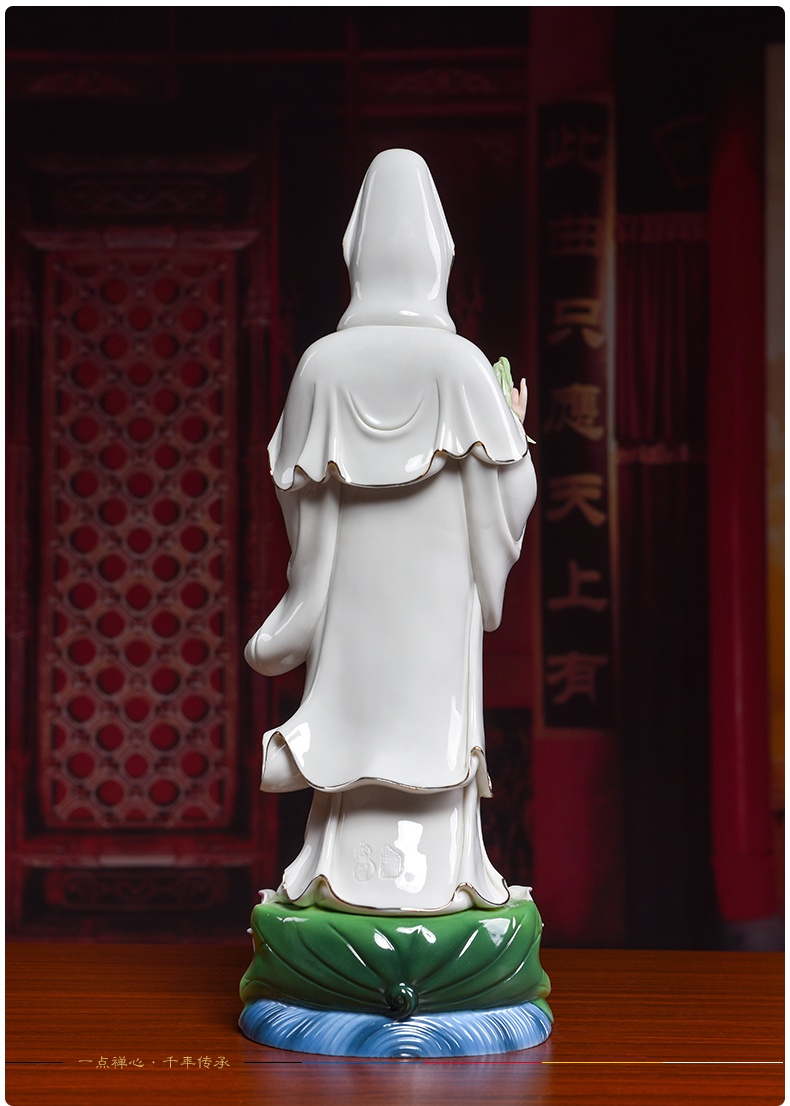 Yutang dai ceramic 17 inch western three holy spirit like home worship amitabha Buddha guanyin momentum to furnishing articles