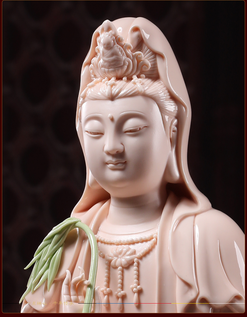 Yutang dai jade ceramic red porcelain retinues three holy figure of Buddha enshrined furnishing articles amida Buddha goddess of mercy corps as earth treasure bodhisattva