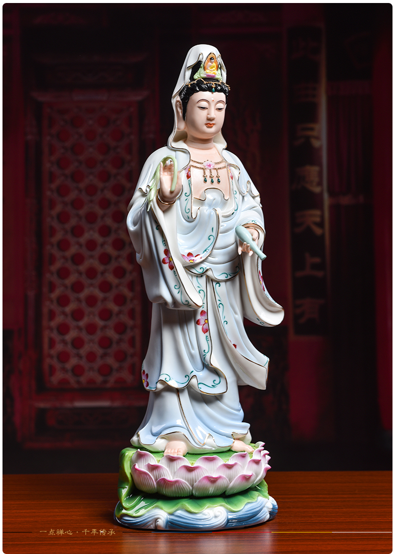 Yutang dai ceramic 17 inch western three holy spirit like home worship amitabha Buddha guanyin momentum to furnishing articles