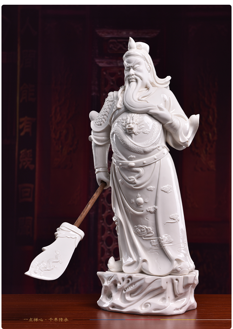 Yutang dai dehua white porcelain broadsword wu guan gong furnishing articles coloured drawing or pattern the god of wealth made dao guan Sir Zhong household gods