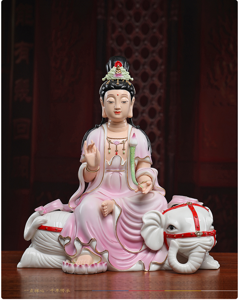 Yutang dai consecrate Buddha sitting room ceramics handicraft furnishing articles/purple color manjusri, samantabhadra bodhisattva three SAN hua yan