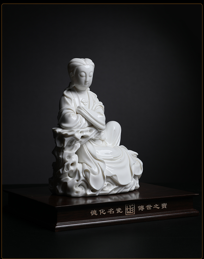 Yutang dai dehua white porcelain porcelain avalokitesvara figure of Buddha enshrined that occupy the home furnishing articles cheng sat rock guanyin