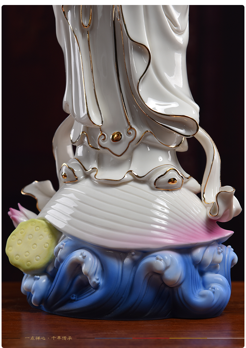 Yutang dai Jennifer, good fortune TongZiLong female ceramic furnishing articles 14 inches paint color to worship Buddha