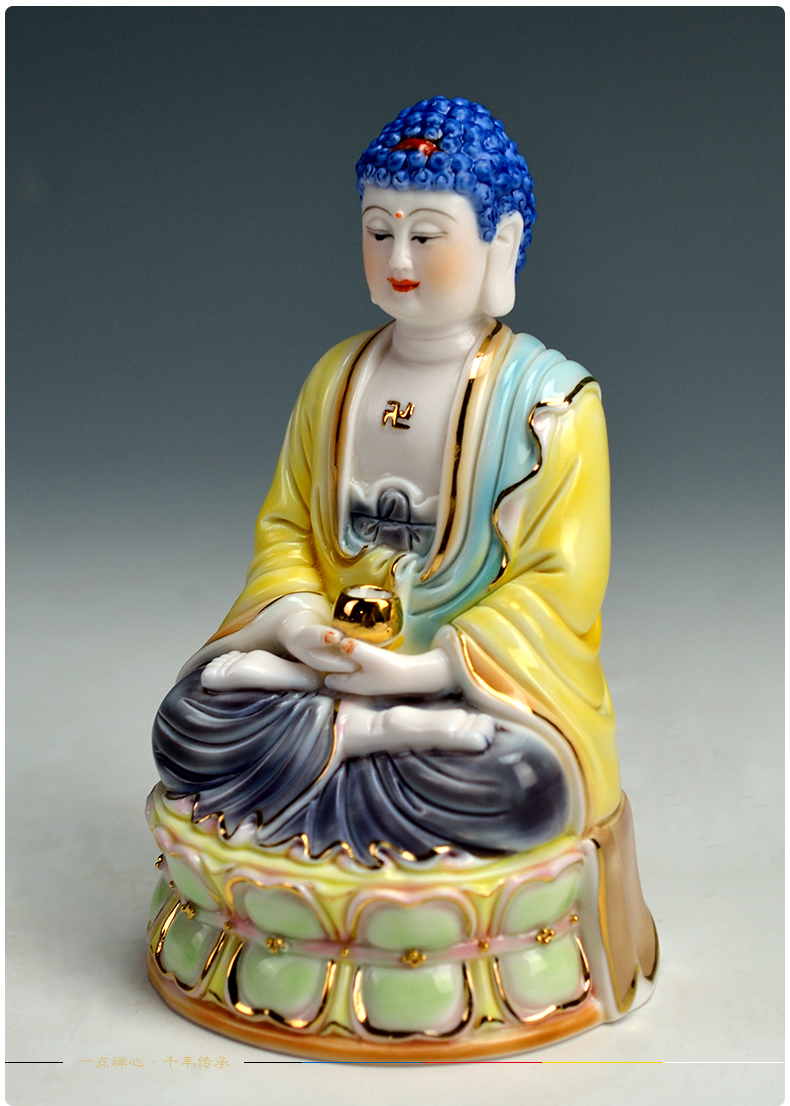 Lotus production 5 fold 】 【 tathagata avalokitesvara/double - sided goddess of mercy Buddha with ceramic Buddha