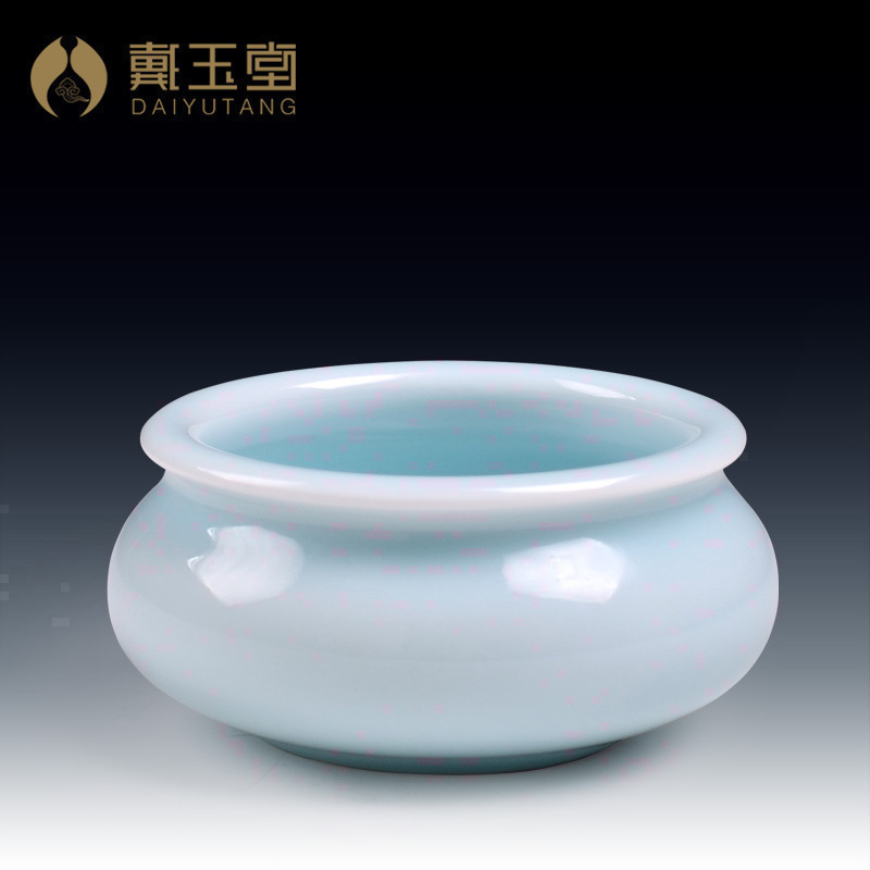 Daiyu Tong Ceramic Incense Burner is dedicated to home room dedicated to green porcelain line fragrant incense stove bowl imitation ancient Buddha Supplies large number