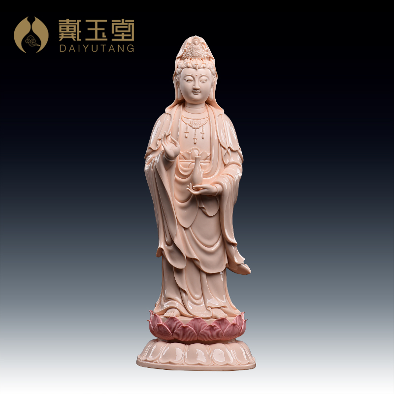 Daiyu Tong Guanyin Buddha statue is dedicated to home domestic ceramic pendulum decoration 18-inch Ligulian South China Sea View of the Bodhisattva statue
