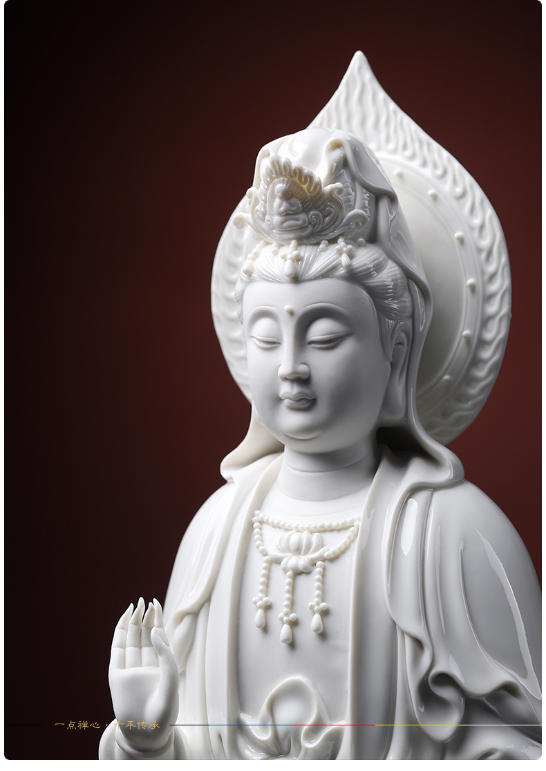 Yutang dai 24 inch ceramic three western spirit as furnishing articles dehua white porcelain guanyin Buddha handicrafts