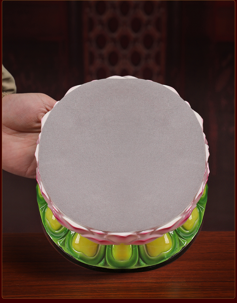 Yutang dai ceramic painting lotus base circular anise guanyin high Buddha mat base table decoration furnishing articles