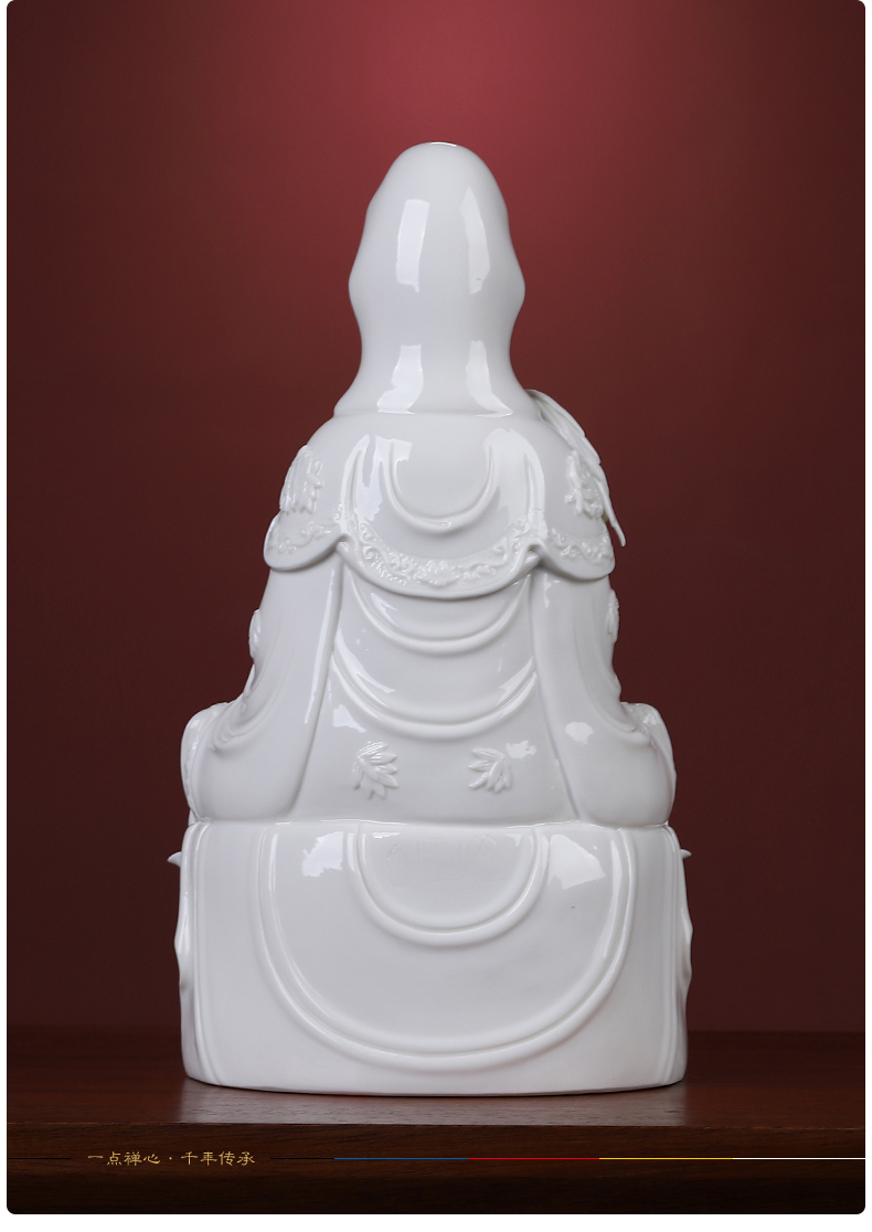 Yutang dai 12 inches west three holy spirit like ceramic Buddha retinues three holy Buddha holy spirit like home