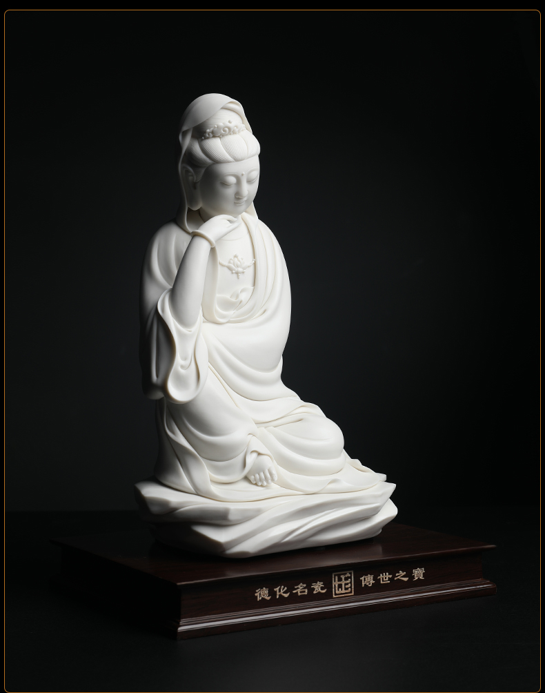 Yutang dai dehua white porcelain ceramic comfortable meditation guanyin Buddha worship that occupy the home furnishing articles avalokitesvara