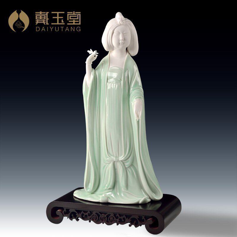 (Tie-Edge Thanksgiving Preferential) Ceramic pendulum decoration Tang rhyme butterfly lovers flower waitresses Crafts Gifts Swing Accessories for Home Ornaments