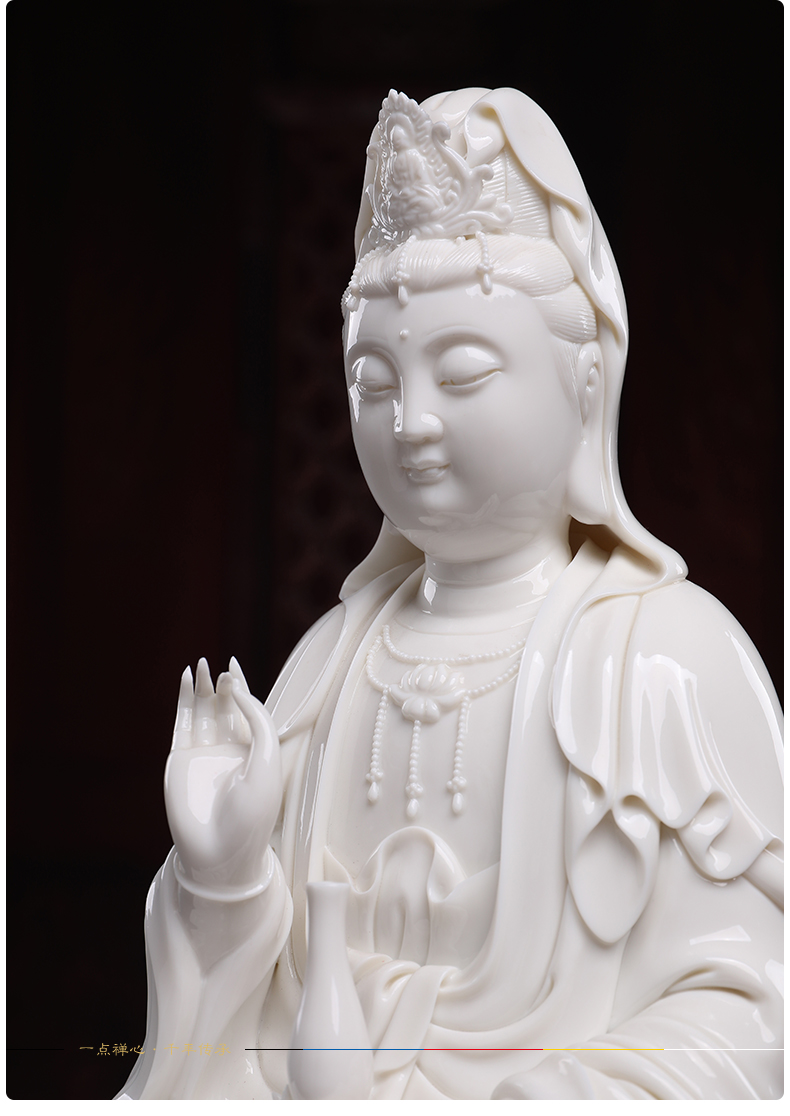 Yutang dai dehua white porcelain three western spirit like three holy Buddha avalokiteshvara smiling Buddha