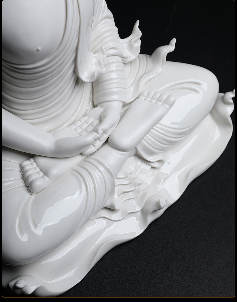 Yutang dai dehua white porcelain Lin Jiansheng master of its art furnishing articles sakyamuni Buddha Buddha statute