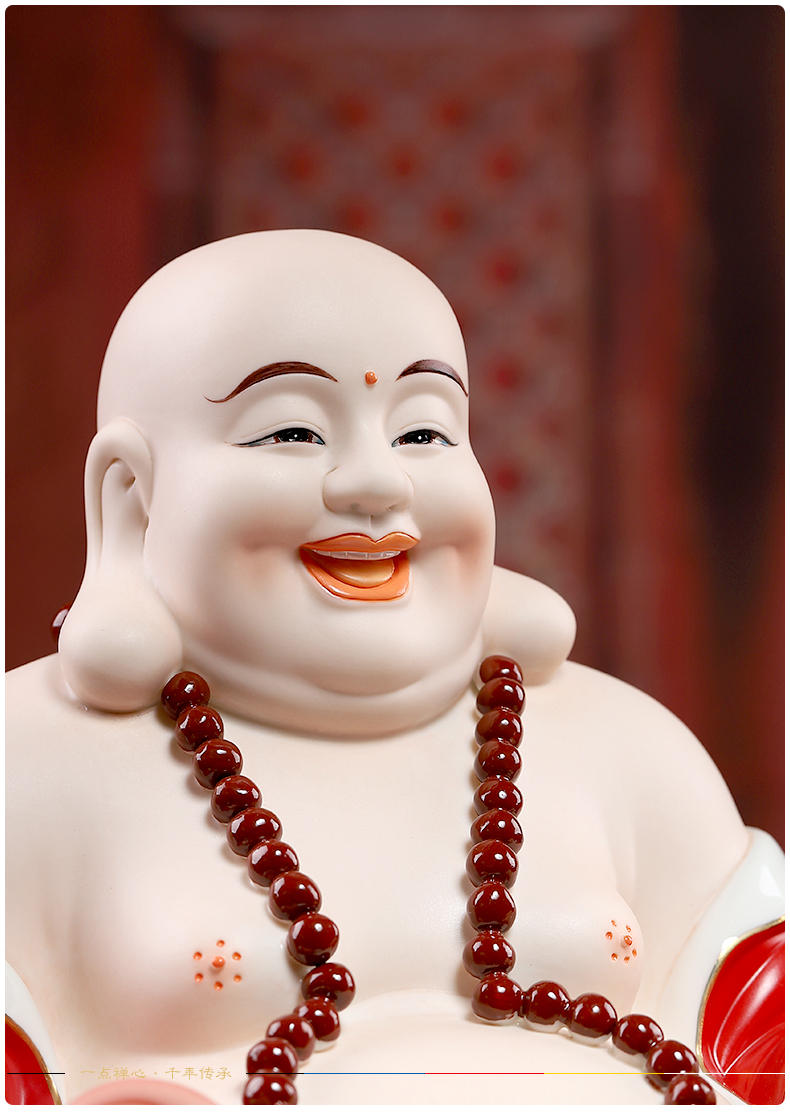 Yutang dai ceramic see colour in red bag smiling Buddha maitreya Buddha maitreya Buddha home to a bigger