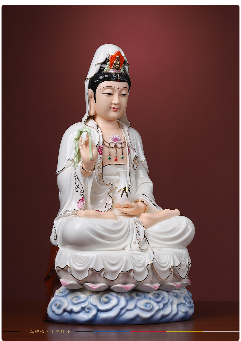 Yutang dai ceramic guanyin Buddha home furnishing articles dehua white porcelain Bai Jincai avalokitesvara like at home