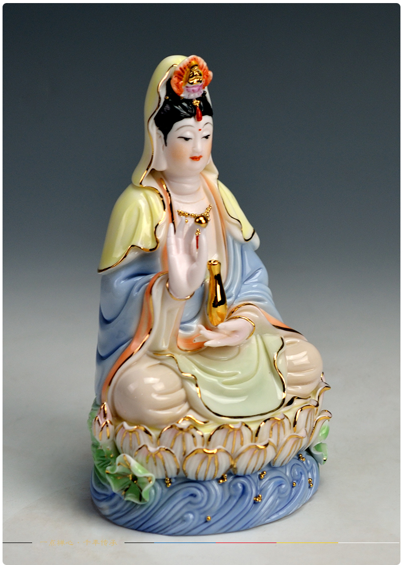 Lotus production 5 fold 】 【 tathagata avalokitesvara/double - sided goddess of mercy Buddha with ceramic Buddha