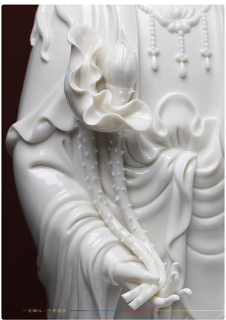 Yutang dai ceramic amida Buddha guanyin trend to three holy spirit of Buddha enshrined 22 inches jade white western as furnishing articles