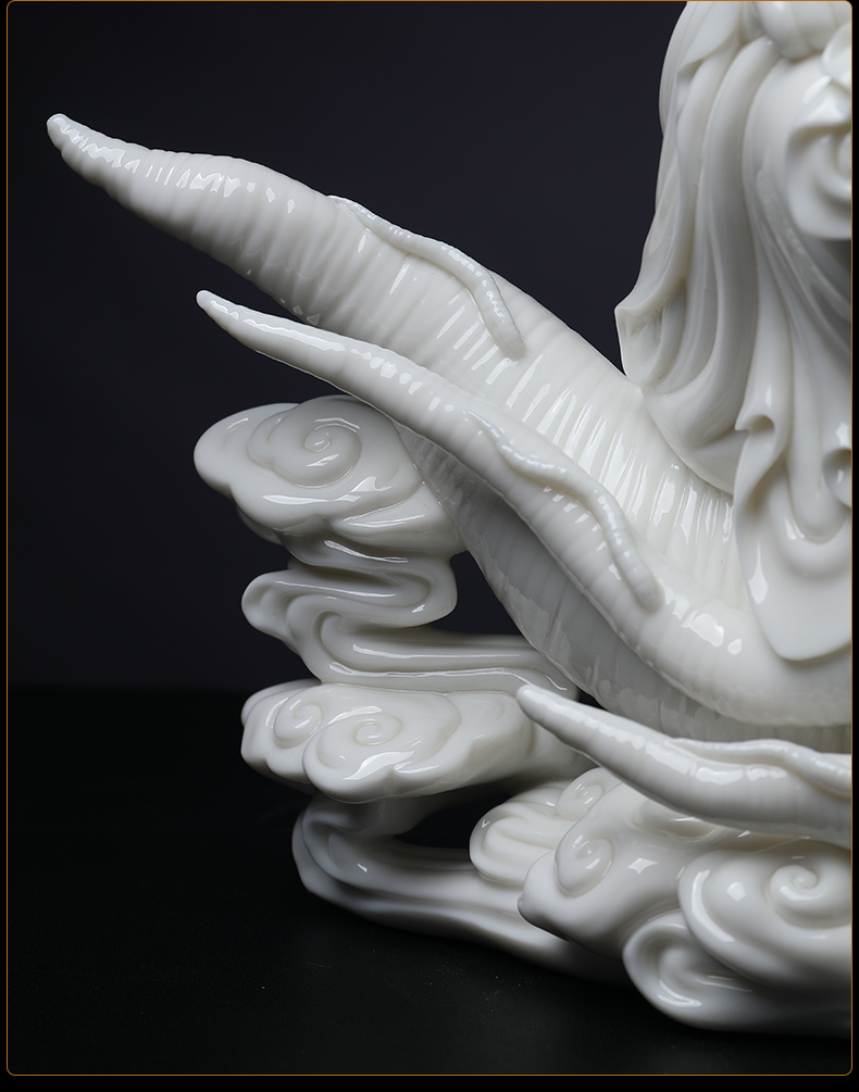 Yutang dai dehua white porcelain ceramic laughing Buddha maitreya Buddha furnishing articles creative decoration/ginseng