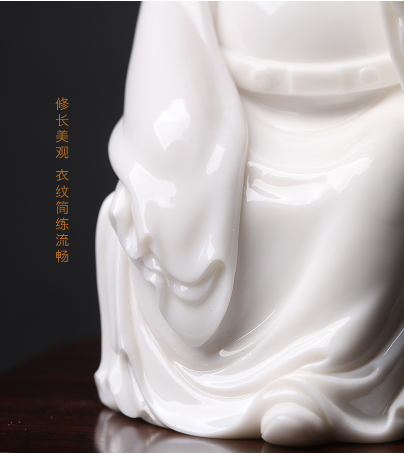 Yutang dai dehua white porcelain statute study furnishing articles ceramic its craft art collection permit gods