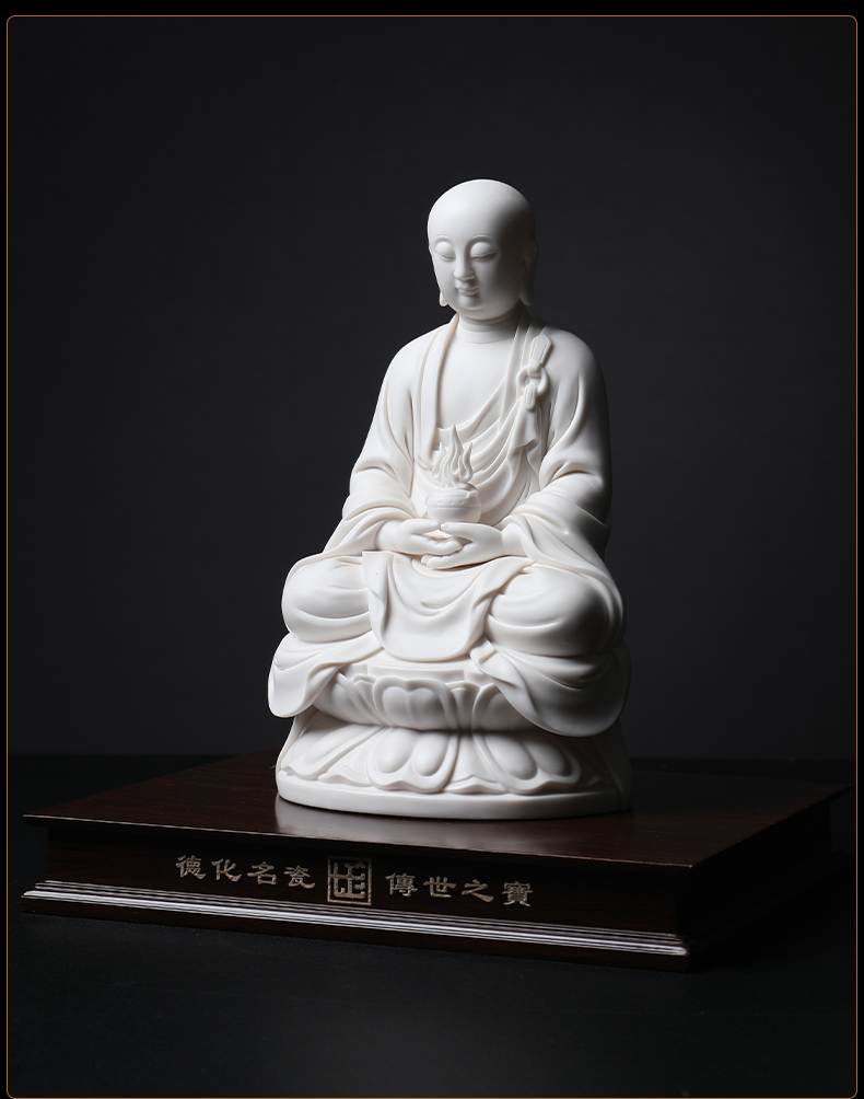 Yutang dai white porcelain master Su Youde its art collection/10 inches manually signed earth treasure bodhisattva D29-12