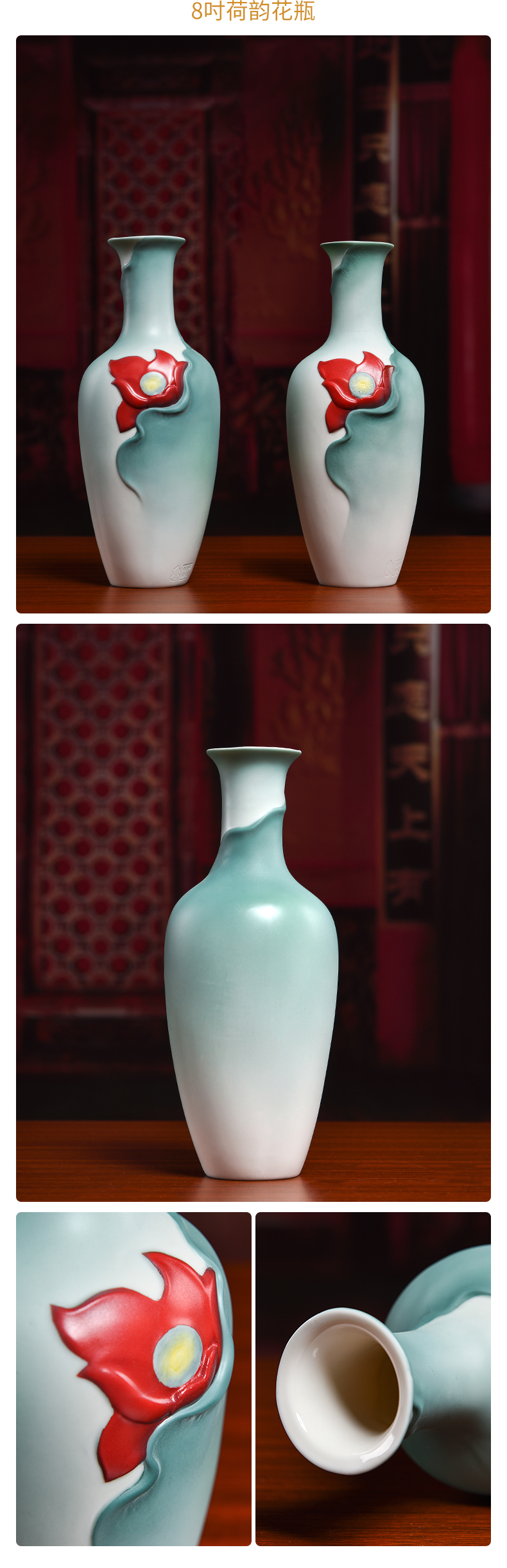 Yutang dai ceramic vase furnishing articles of new Chinese style white porcelain decorative vase.net goddess of mercy bottle a pair for Buddha