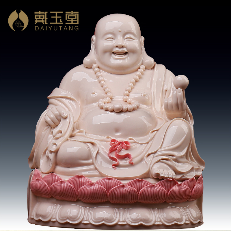 Dai Yutang ceramic Maitreya Buddha statue dedicated to cloth bag monks home big belly laughing Buddha Maitreya Buddha Bodhisattva ornaments