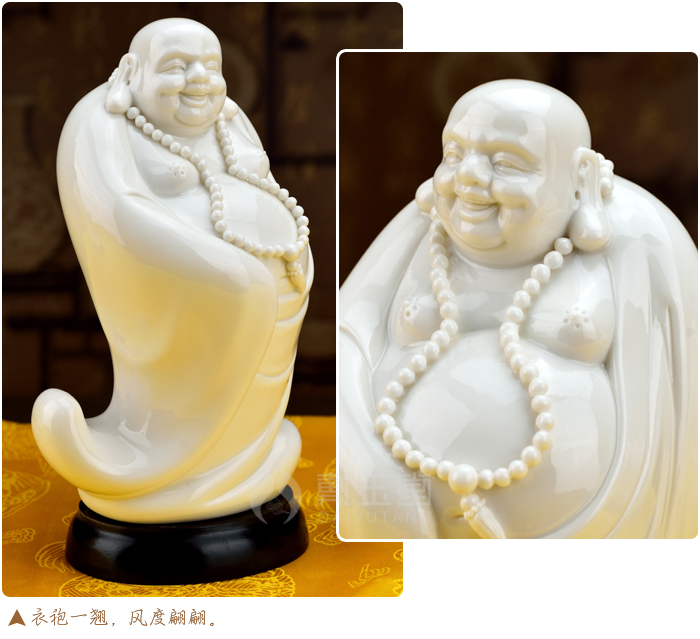 Ceramic handicraft production is pulled from the shelves 】 【 pot - bellied Buddha maitreya Buddha 7 - inch ruyi primer