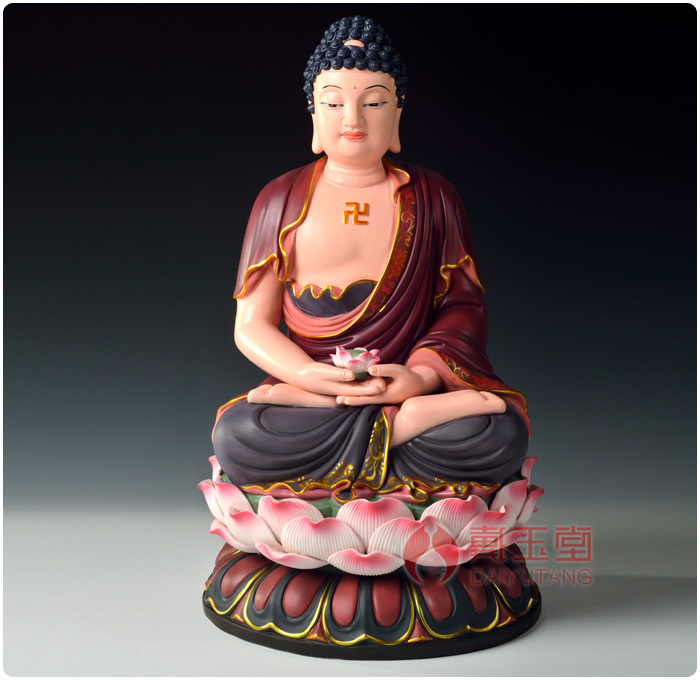 Yutang dai ceramics features arts and crafts of Buddha furnishing articles/13 inches color lotus three holy D06-47 in the west