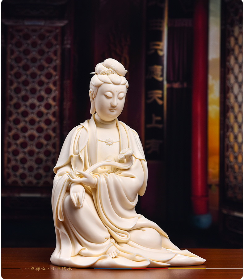 Yutang dai dehua ceramic art ruyi guanyin Buddha furnishing articles crafts porcelain carving household/D03-162