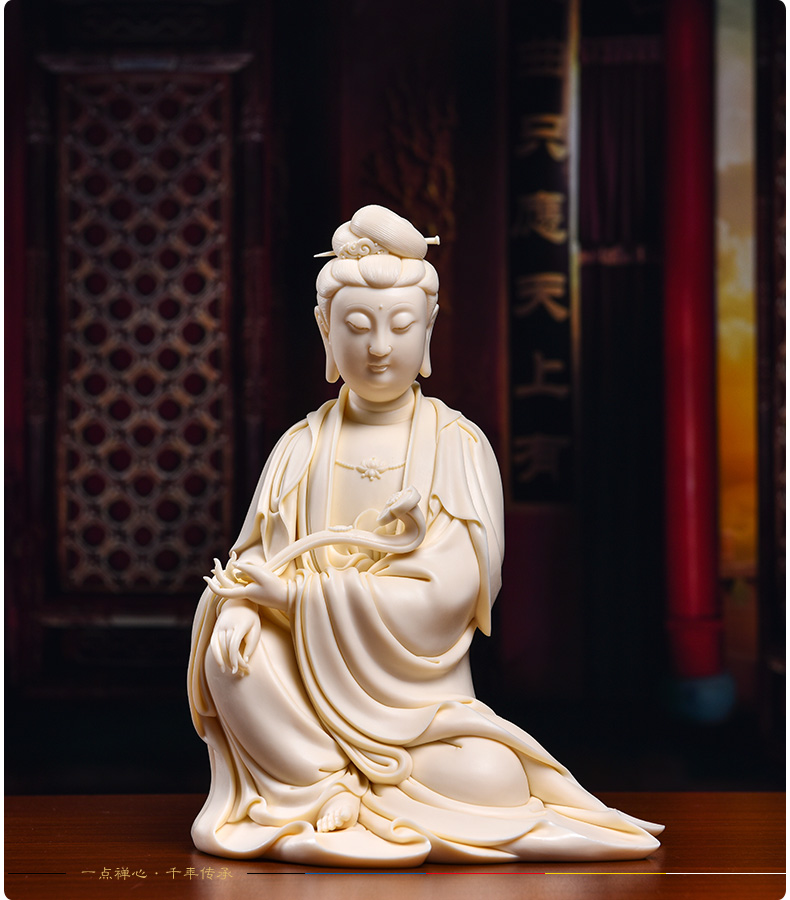 Yutang dai dehua ceramic art ruyi guanyin Buddha furnishing articles crafts porcelain carving household/D03-162