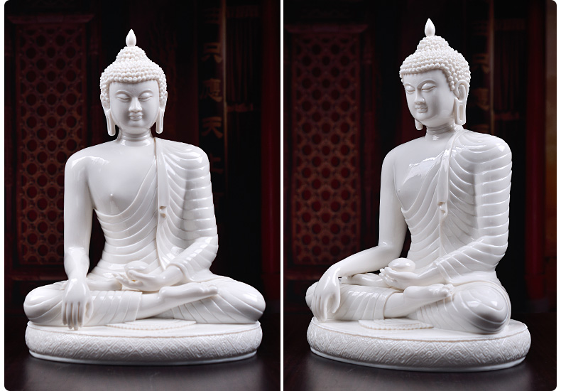 Yutang dai dehua ceramic Buddha furnishing articles from lard white porcelain bodh gaya shakyamuni Buddha D01-077 - a