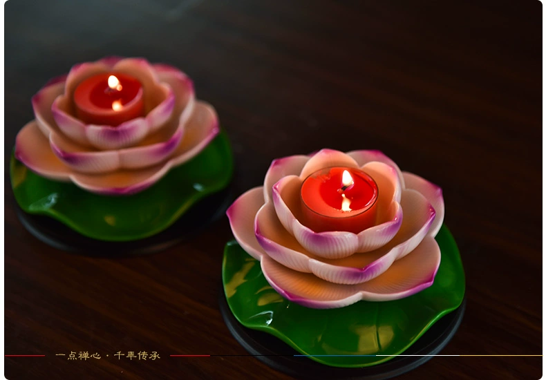 Dai Yutang Nguồn Cung Cấp Tôn Giáo Phật Giáo Đồ Dùng Trang Trí Hàng Thủ Công Gốm Sứ 5.5, Lotus Candlestick D14-020