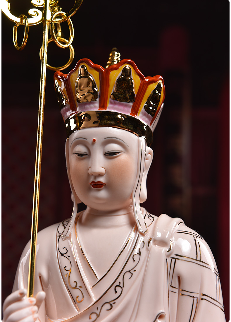 Household ceramics production 5 fold 】 【 earth treasure of Buddha enshrined that occupy the home furnishing articles by GuLian like ksitigarbha bodhisattva