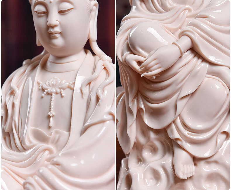 Yutang dai dehua ceramic Buddha crafts home furnishing articles worship the goddess of mercy guanyin/D18-48