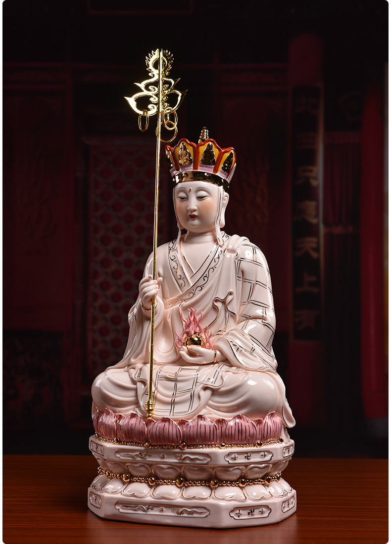 Household ceramics production 5 fold 】 【 earth treasure of Buddha enshrined that occupy the home furnishing articles by GuLian like ksitigarbha bodhisattva