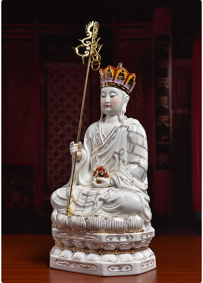 Household ceramics production 5 fold 】 【 earth treasure of Buddha enshrined that occupy the home furnishing articles by GuLian like ksitigarbha bodhisattva