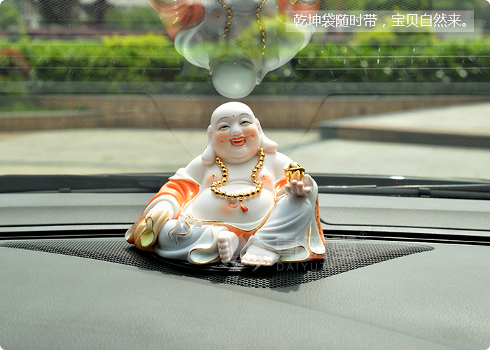 Dehua white porcelain ceramic production 5 fold 】 【 pot - bellied primer wing maitreya buddhist in jewelry/see colour