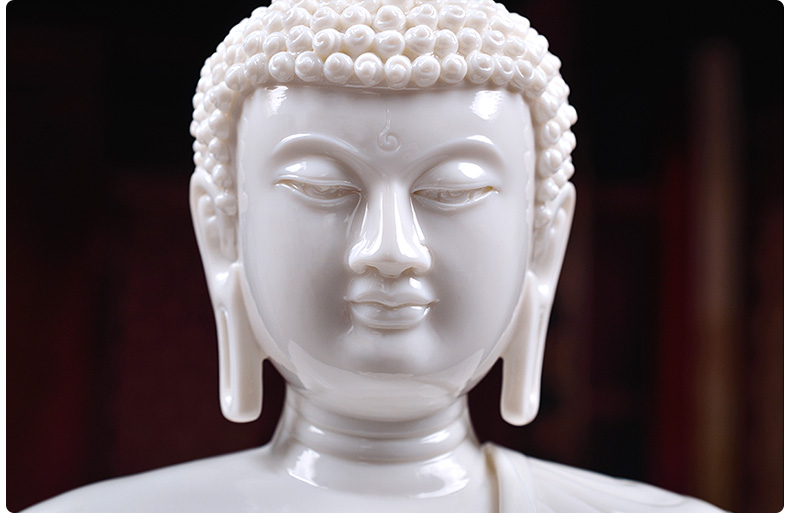 Yutang dai dehua ceramic Buddha furnishing articles from lard white porcelain bodh gaya shakyamuni Buddha D01-077 - a