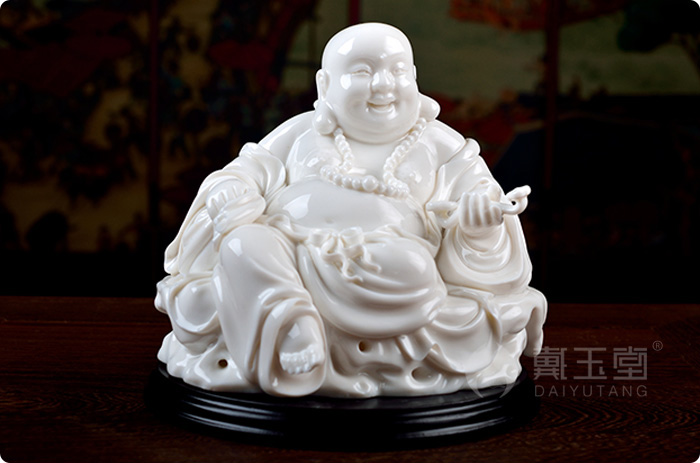 Yutang dai maitreya ceramics handicraft white marble porcelain its collection/satisfied smiling Buddha D01-025