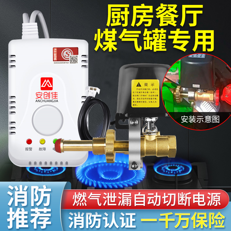 Coal Gas Tank Leak Alarm Liqueur Gas Tank Automatic Breaking Gas Off Valve Hotel With Household Methane Gas Siren-Taobao