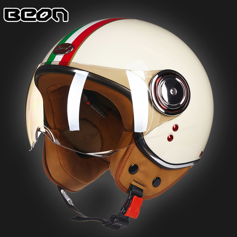 beon motorcycle electric car helmet men's and women's flying helmet spring and autumn semi-duplex retro half helmet helmet four seasons