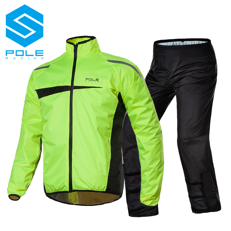 POLE riding motorcycle raincoat rain pants set Single reflective two-piece electric car raincoat men and women adults