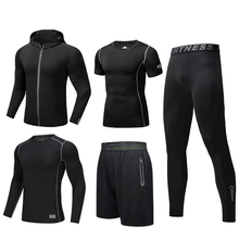 Official genuine sports suit for men's professional fitness, running, basketball training, high elasticity, tight fitting, and quick drying fitness suit set