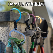 American HEROCLIP multifunctional buckle aluminum alloy no trace hook safety adhesive hook outdoor mountaineering buckle random hanging