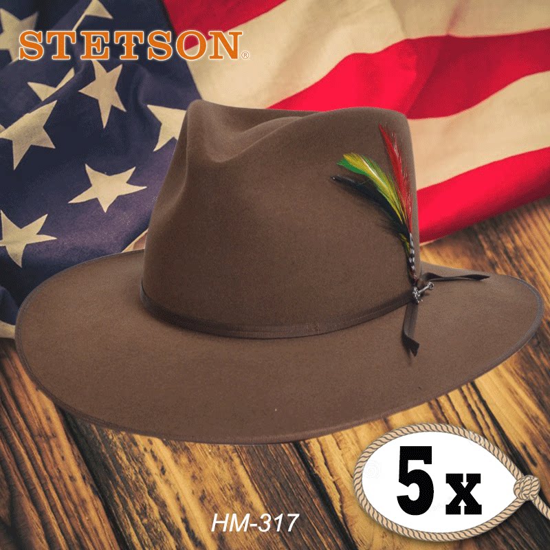 US imported Stetson Western cowboy hat 5X wool felt western riding Western giant