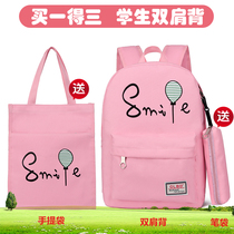 Schoolbag female cartoon cartoon cute backpack canvas student bag backpack female Korean campus student schoolbag female